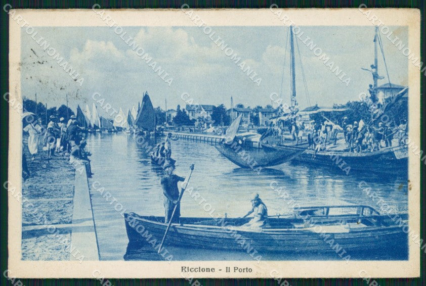 Rimini Riccione Porto Barche cartolina QT3427 – fronte