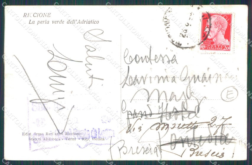 Rimini Riccione Ceccolini Foto cartolina QT3429 – retro