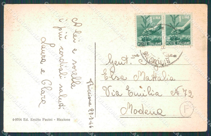 Rimini Riccione PIEGHINA cartolina QT3433 – retro