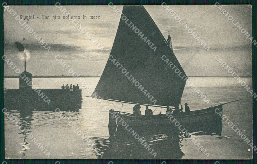 Rimini Città Barca MACCHIA cartolina QT3463 – fronte