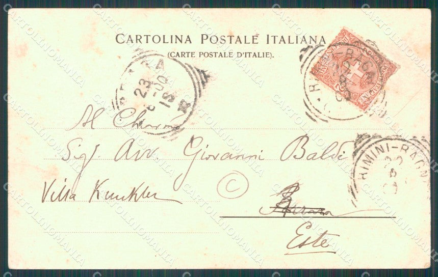 Rimini Città Porto Canale PIEGHINA ABRASA cartolina QT3499 – retro