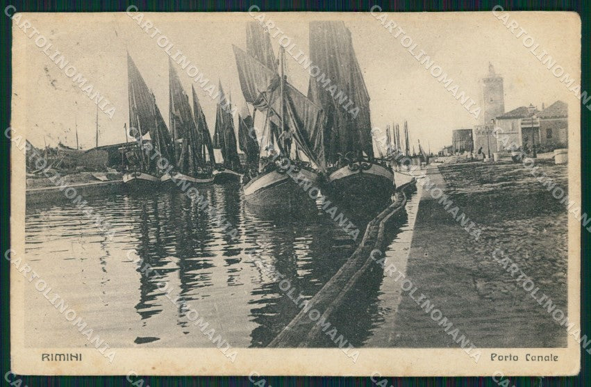 Rimini Città Porto Canale Barche PIEGHINE cartolina QT3503 – fronte