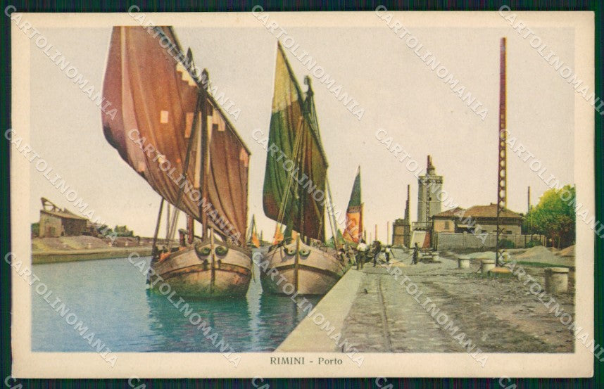 Rimini Città Porto Canale Barche cartolina QT3505 – fronte