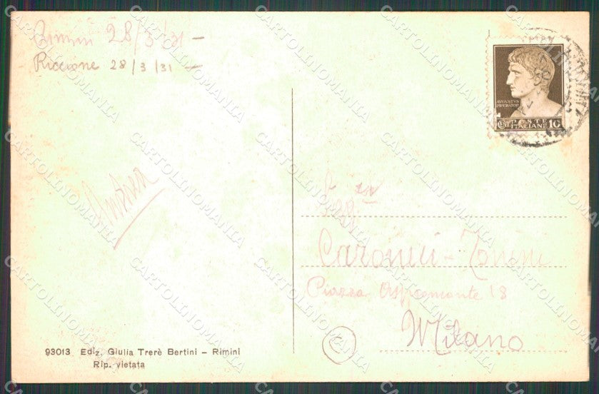 Rimini Città Piazza Cavour Auto cartolina QT3540 – retro