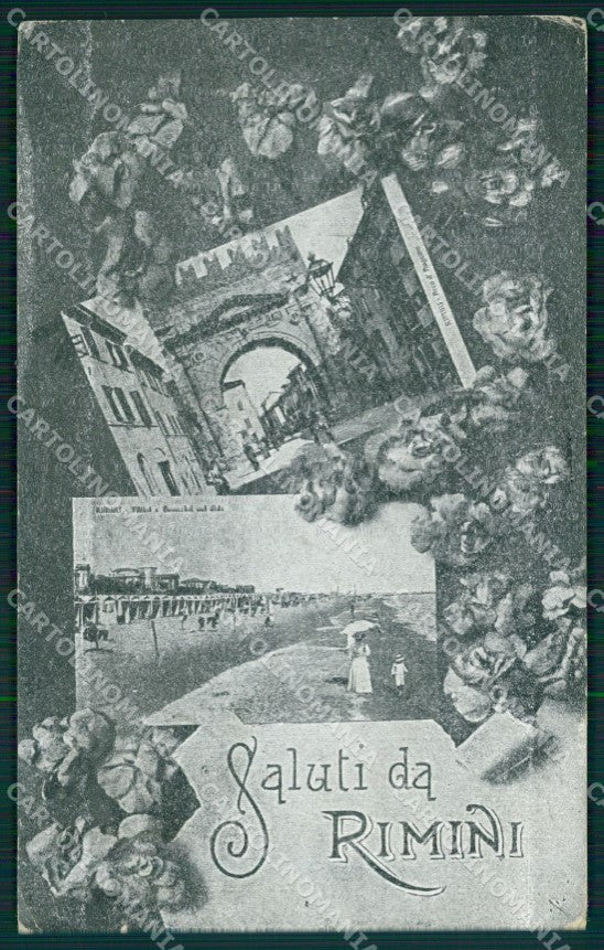 Rimini Città Saluti da PIEGA cartolina QT3571 – fronte