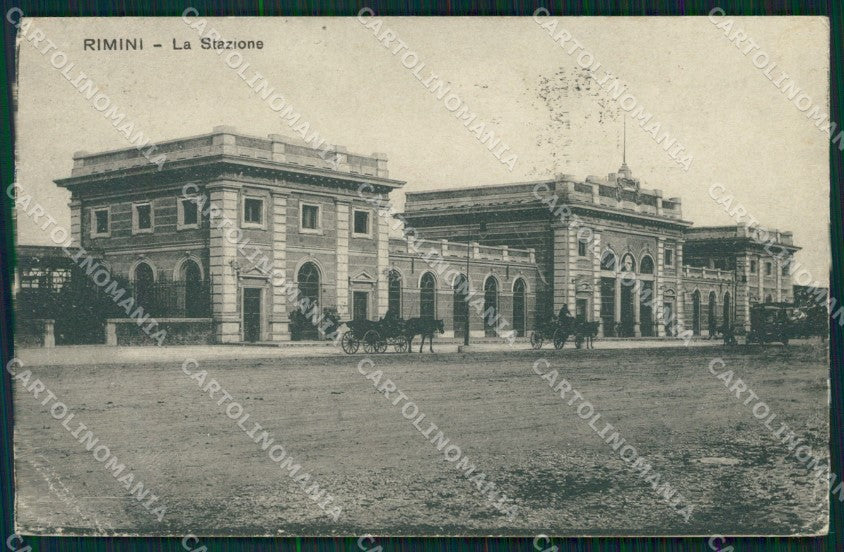 Rimini Città Stazione PIEGHE cartolina QT3577 – fronte