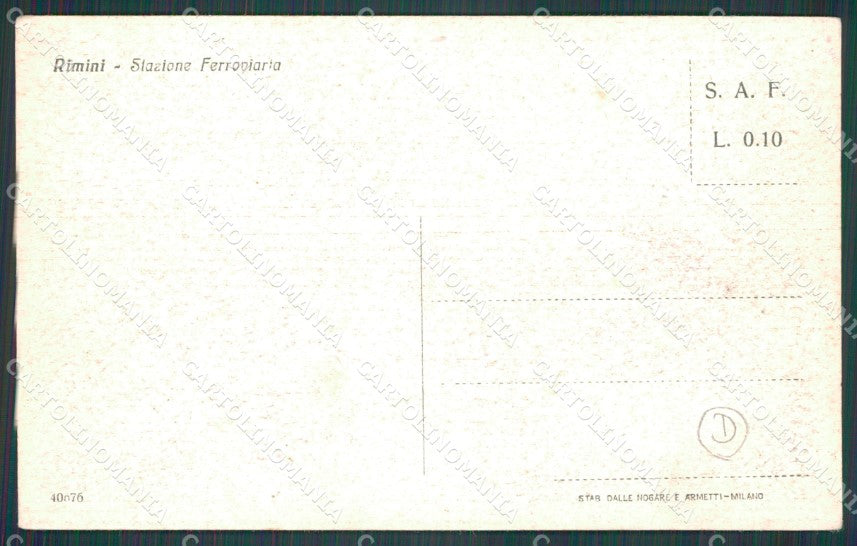 Rimini Città Stazione cartolina QT3583 – retro