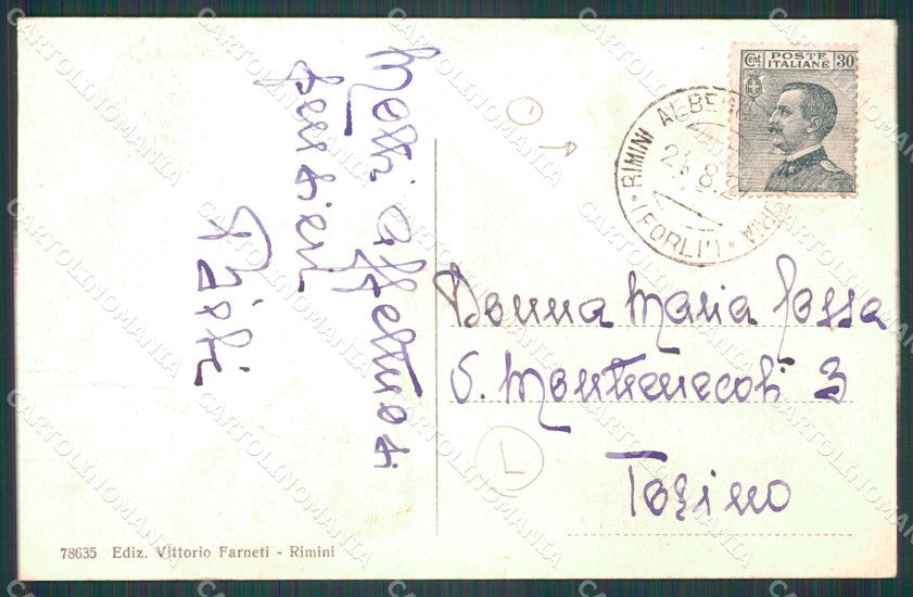 Rimini Città Stazione FORO PIEGA cartolina QT3599 – retro