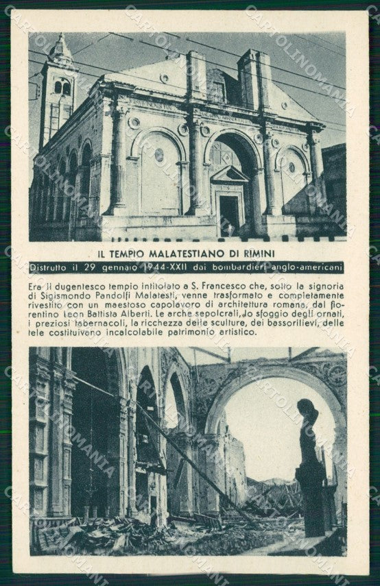 Rimini Città Tempio Maletestiano RSI cartolina QT3600 – fronte