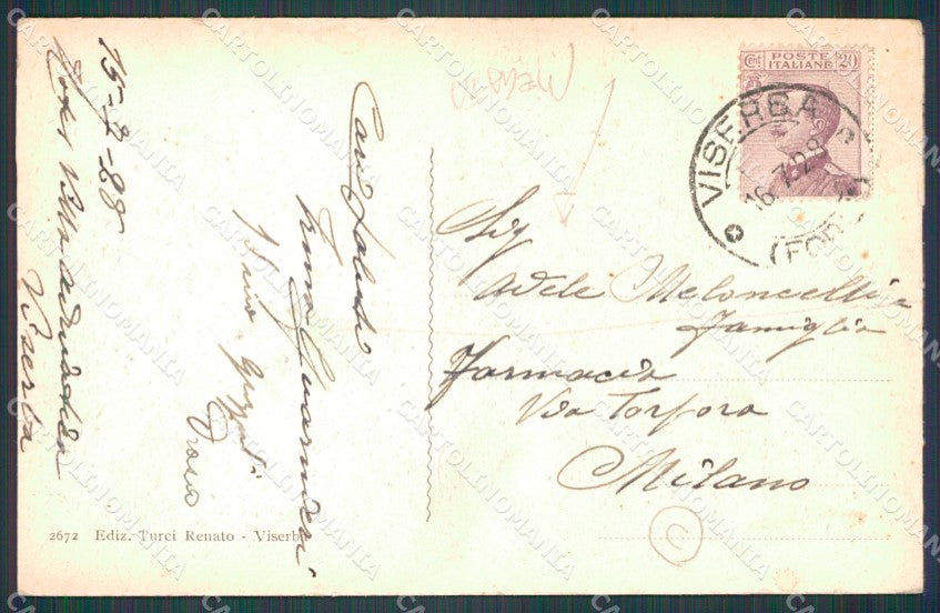 Rimini Viserba Barca PIEGATA cartolina QT3605 – retro