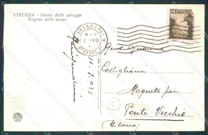 Rimini Viserba Barca cartolina QT3612 – retro
