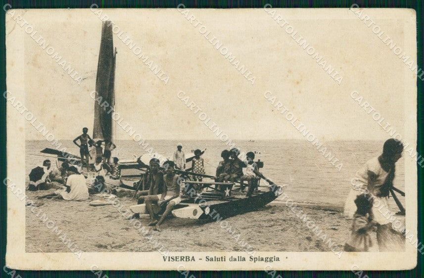 Rimini Viserba Barche PIEGHE cartolina QT3613 – fronte