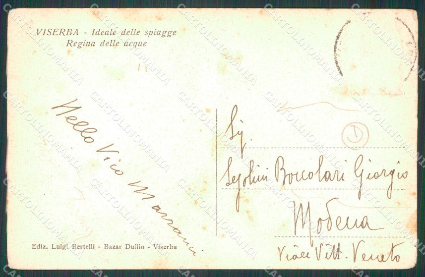 Rimini Viserba Barca MACCHIA cartolina QT3616 – retro