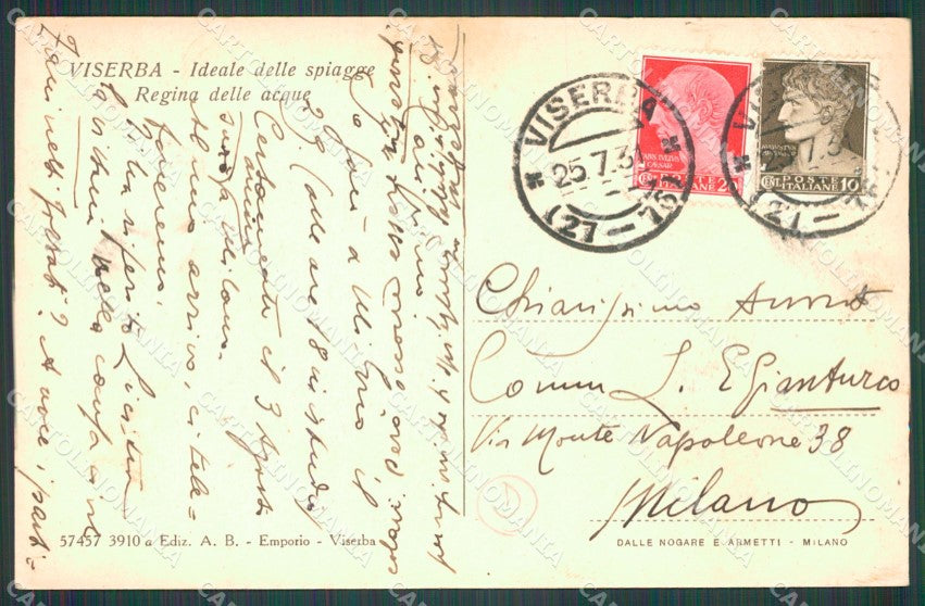 Rimini Viserba Barca cartolina QT3623 – retro