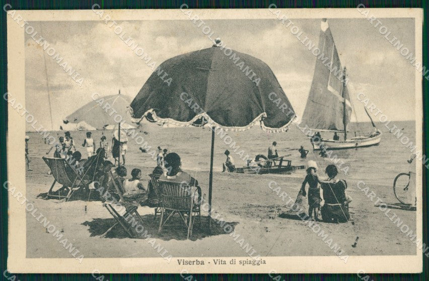 Rimini Viserba Spiaggia Barca cartolina QT3638 – fronte