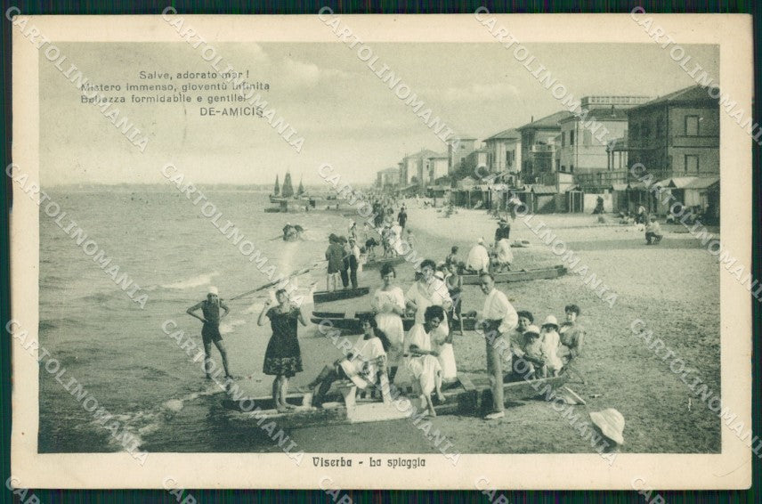 Rimini Viserba Spiaggia De Amicis cartolina QT3640 – fronte