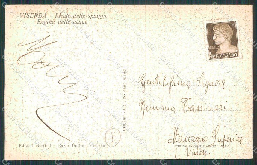 Rimini Viserba Spiaggia cartolina QT3641 – retro
