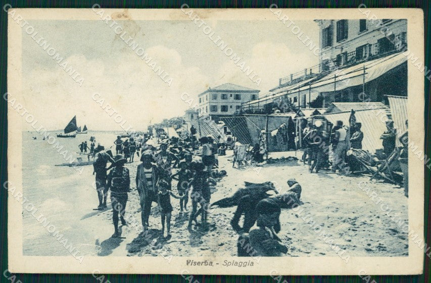 Rimini Viserba Spiaggia ABRASA MACCHIE cartolina QT3642 – fronte