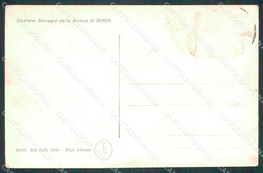 Rimini Viserba Spiaggia ABRASA MACCHIE cartolina QT3642 – retro