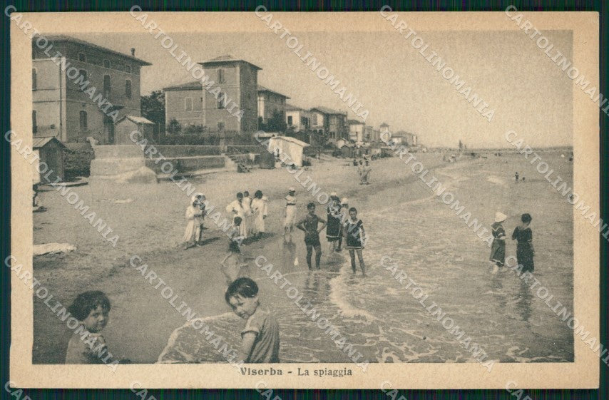 Rimini Viserba Spiaggia PIEGHINA cartolina QT3643 – fronte