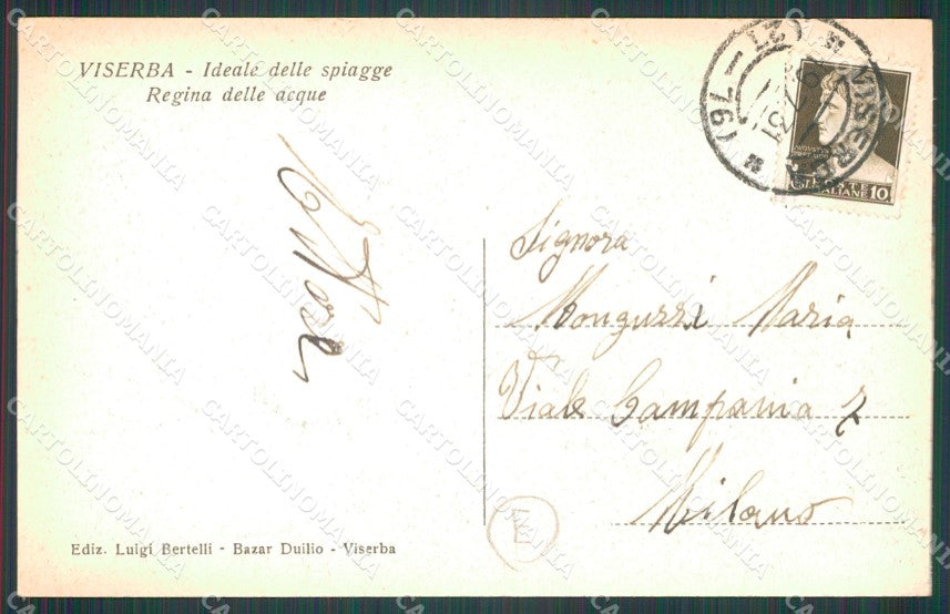 Rimini Viserba Spiaggia cartolina QT3649 – retro