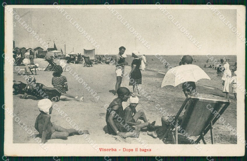 Rimini Viserba Spiaggia PIEGHINA cartolina QT3655 – fronte