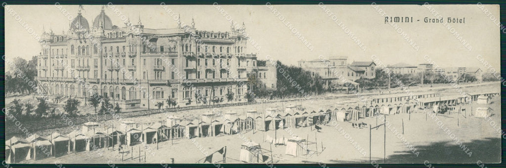 Rimini Città Grand Hotel SCOLLATA Doppia cartolina QT3683 – fronte