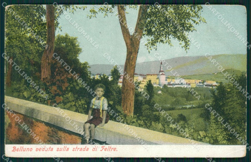 Belluno Città Strada di Feltre cartolina QT3684 – fronte