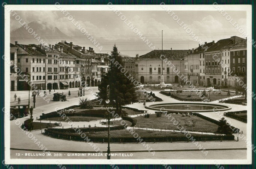 Belluno Città Piazza Campitello Auto Foto cartolina QT3689 – fronte