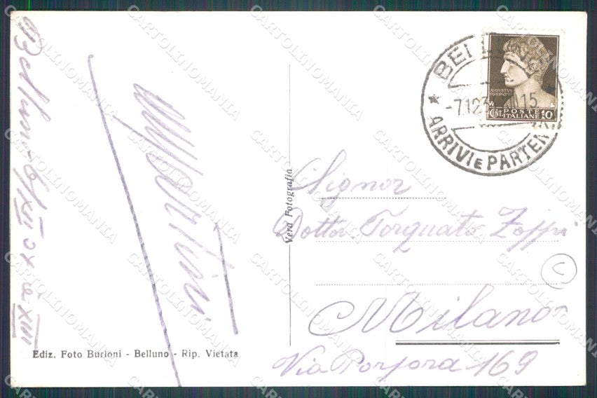 Belluno Città Piazza Campitello Auto Foto cartolina QT3689 – retro