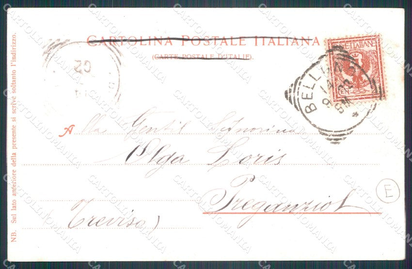 Belluno Città PIEGHINA cartolina QT3703 – retro