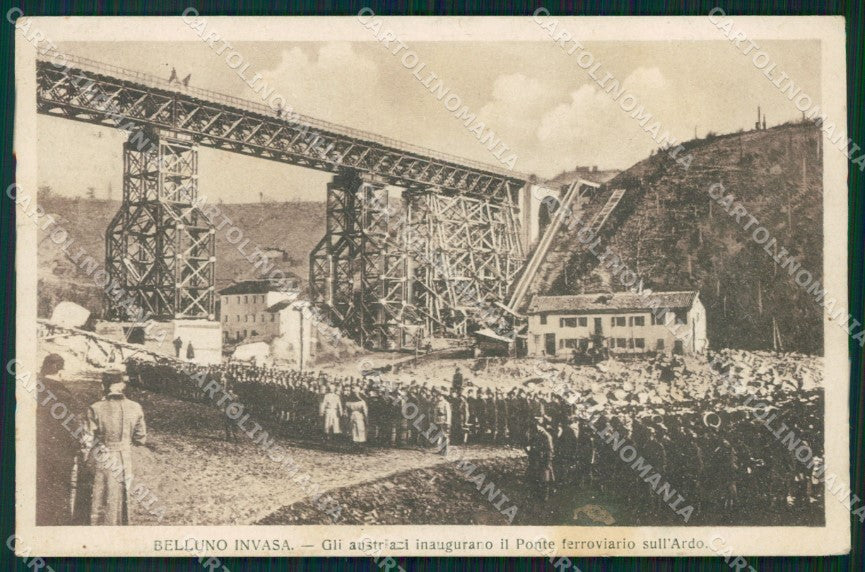 Belluno Città Rovine di Guerra Militari Ponte Sull'Ardo cartolina QT3716 – fronte