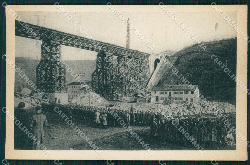 Belluno Città Rovine di Guerra Ponte sull'Ardo Militari cartolina QT3717 – fronte