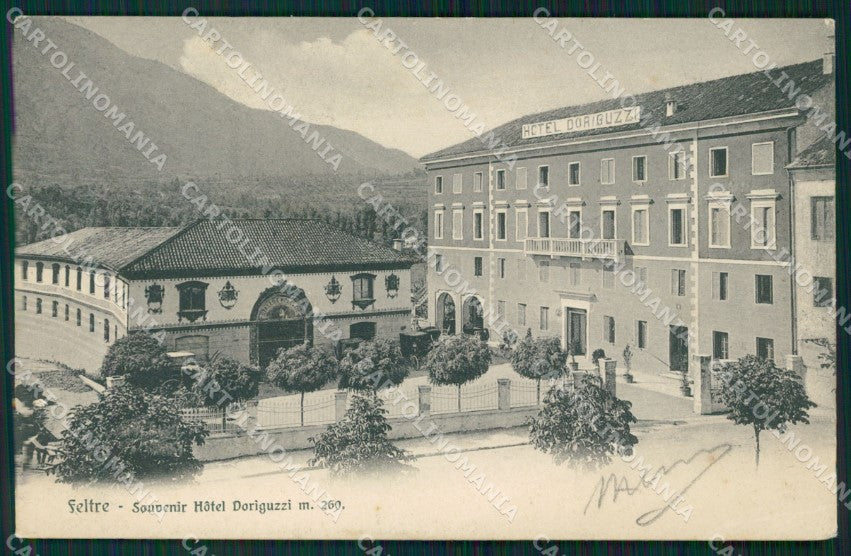 Belluno Feltre Hotel Doriguzzi PIEGHINA cartolina QT3733 – fronte