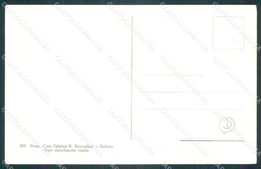 Belluno Cortina d'Ampezzo Costumi cartolina QT3765 – retro
