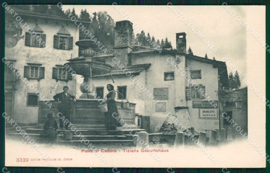 Belluno Pieve di Cadore Costumi Fontana Foto cartolina QT3778 – fronte