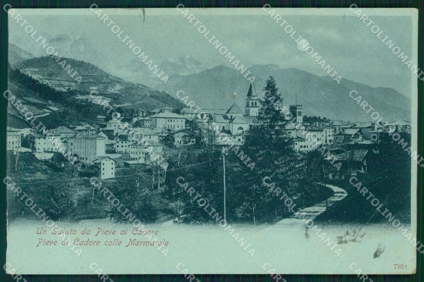 Belluno Pieve di Cadore Chiaro di Luna PIEGA cartolina QT3784 – fronte