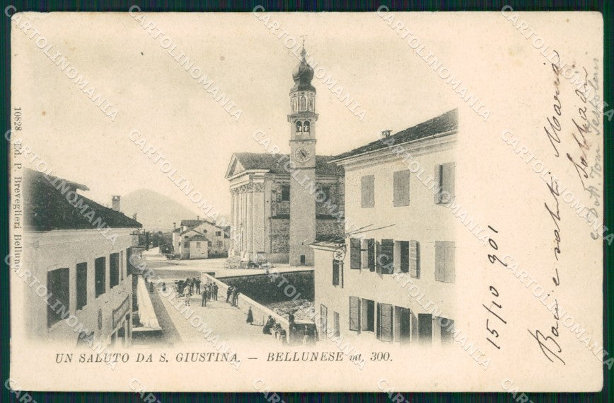 Belluno Santa Giustina ABRASA cartolina QT3795 – fronte