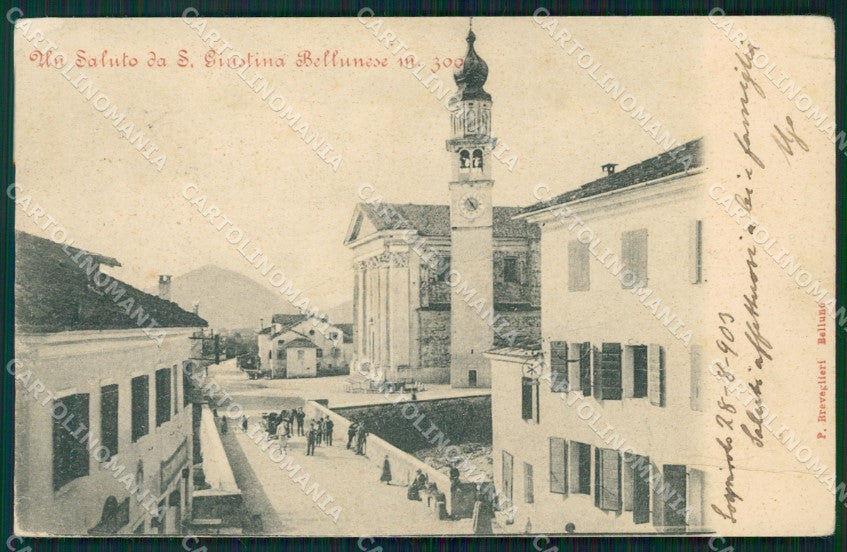 Belluno Santa Giustina PIEGA STRAPPINO cartolina QT3796 – fronte