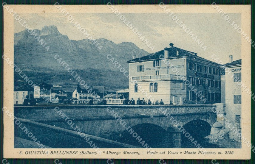 Belluno Santa Giustina Monte Pizzocco PIEGATA cartolina QT3799 – fronte