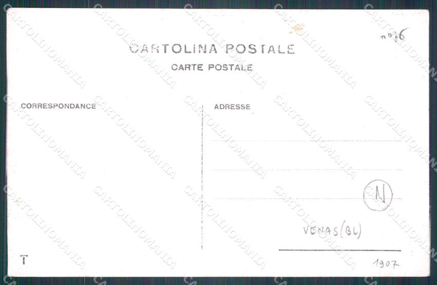 Belluno Valle di Cadore Venas Militari Carducci PIEGHINA Foto cartolina QT3804 – retro