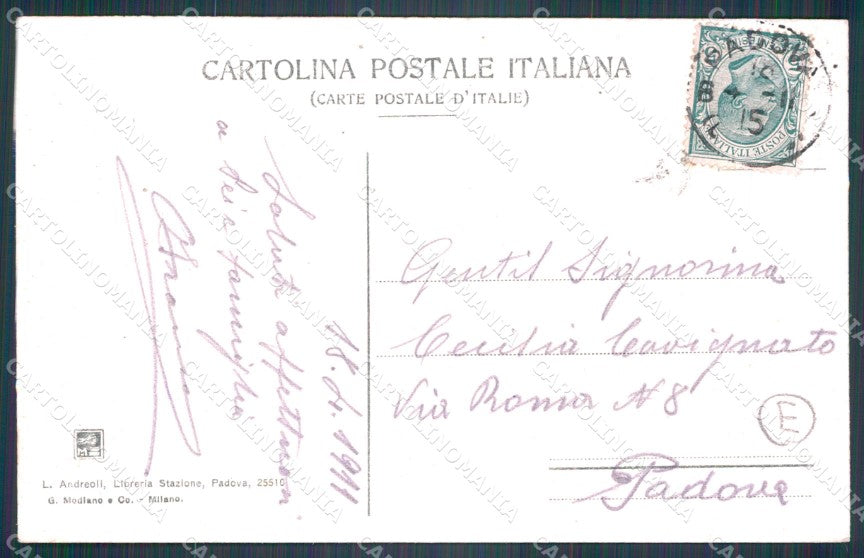 Padova Città Piazza Unità d'Italia cartolina QT3821 – retro
