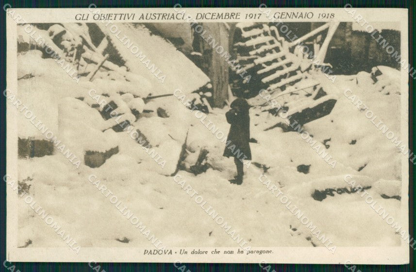 Padova Città Nevicata Rovine di Guerra cartolina QT3826 – fronte