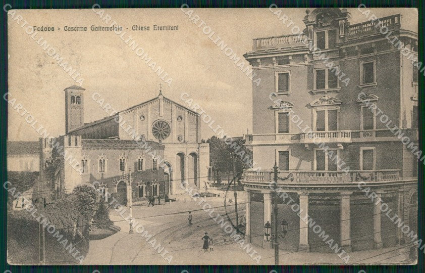 Padova Città Caserma Chiesa Eremitani ABRASA PIEGHINA cartolina QT3838 – fronte
