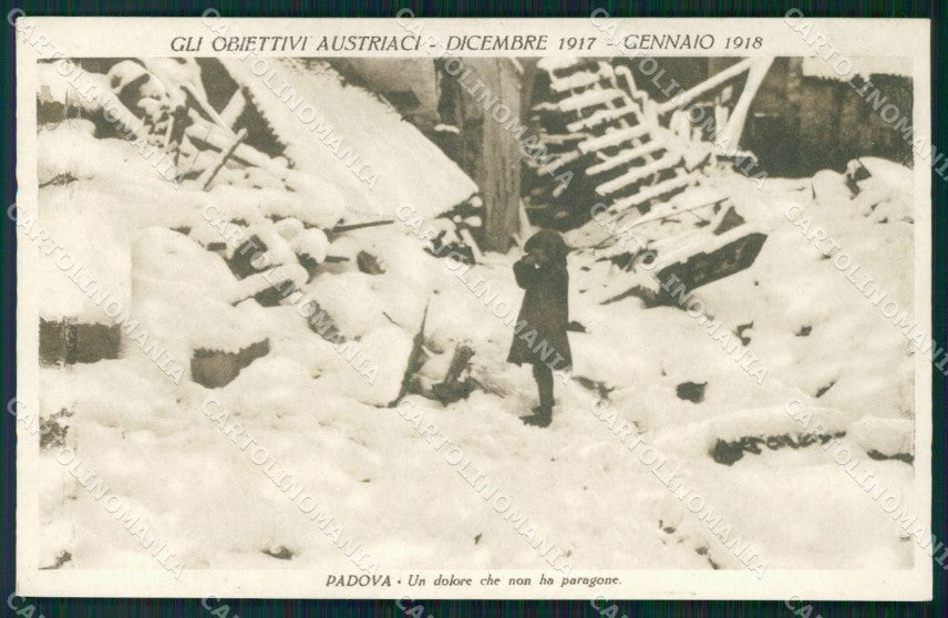 Padova Città Nevicata Rovine di Guerra cartolina QT3839 – fronte
