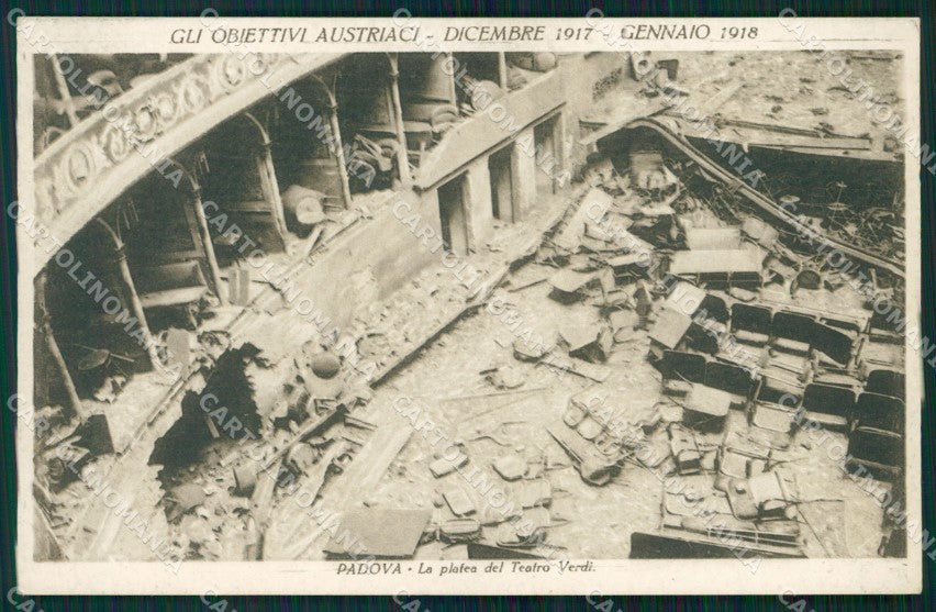 Padova Città Teatro Verdi Rovine di Guerra cartolina QT3844 – fronte
