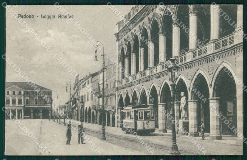 Padova Città Loggia Amulea Tram PIEGA cartolina QT3846 – fronte