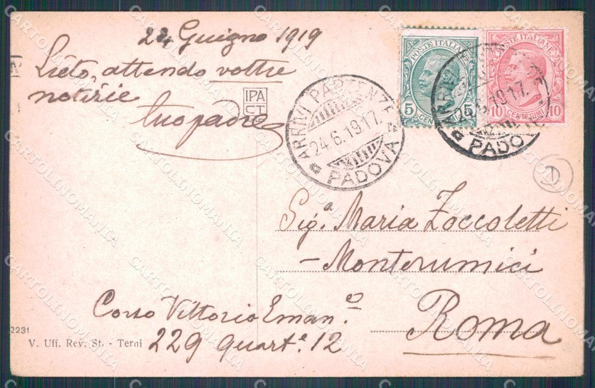 Padova Città Piazza delle Erbe Mercato cartolina QT3848 – retro