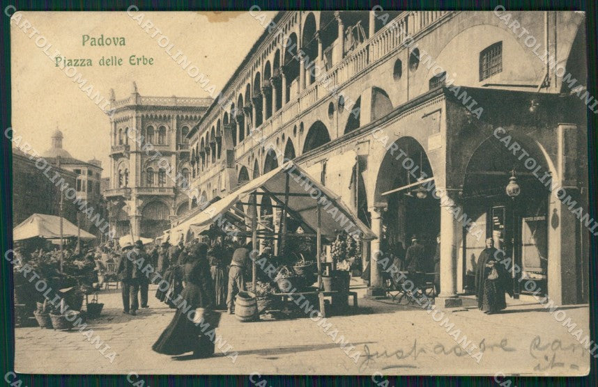 Padova Città Piazza Erbe Mercato cartolina QT3864 – fronte