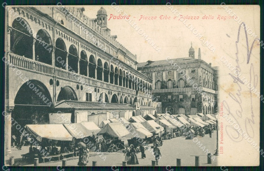 Padova Città Piazza Erbe Palazzo Ragione Mercato cartolina QT3873 – fronte